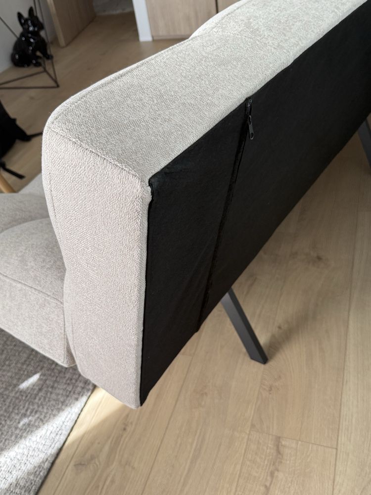 Sofá-cama 2 lugares Tecido Creme Beliani