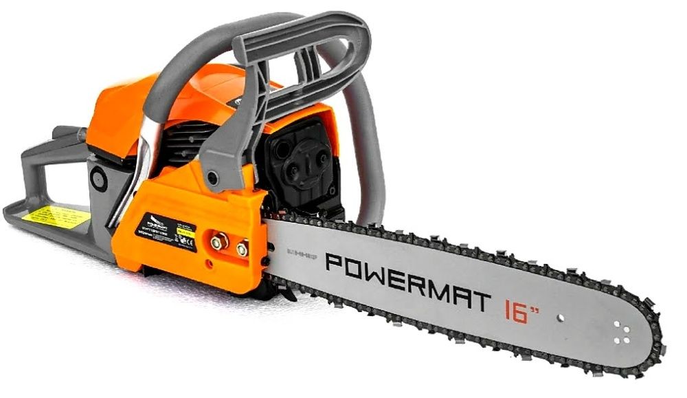 Piła Spalinowa POWERMAT 16" 40cm Prowadnica 4.9km Mocna Dobra Pilarka
