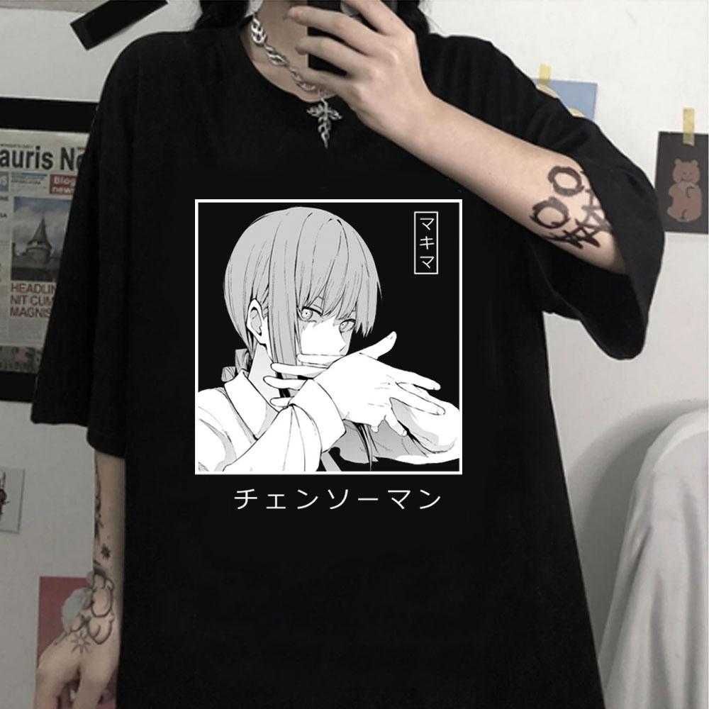 Oversize'owa koszulka anime Makima Chainsaw Man