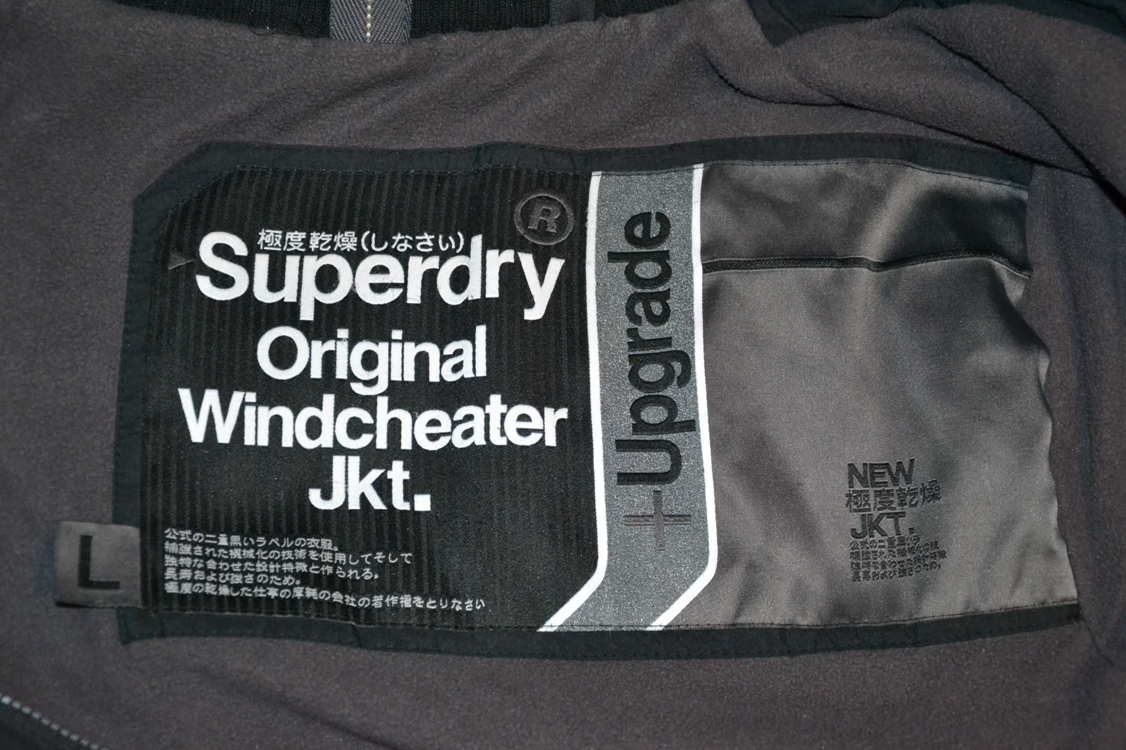 SUPERDRY +Upgrade Windcheater Kurtka Kaptur L Oryginalna 100% Jak Nowa