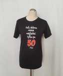 NOWY T-shirt bawełniany Tshirt czarny z napisem Prezent na 50 urodziny