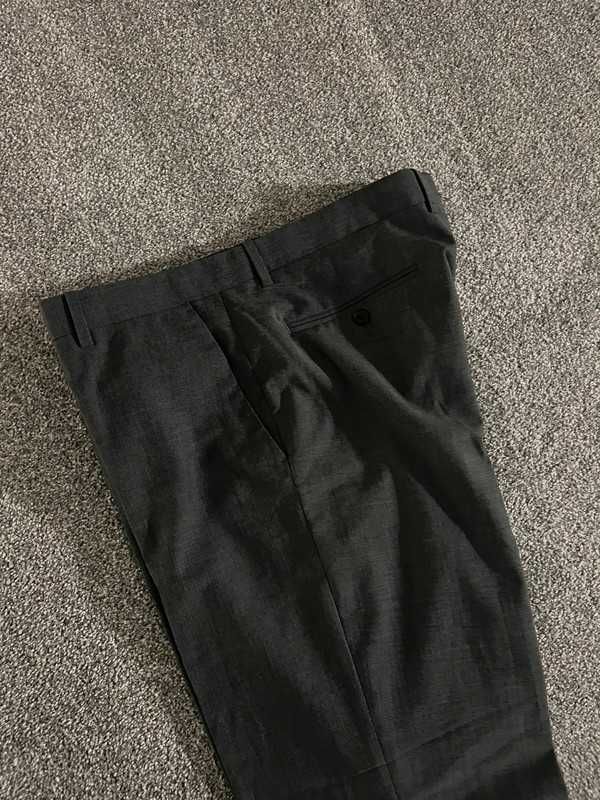 Męskie spodnie garniturowe H&M 54 szare regular fit