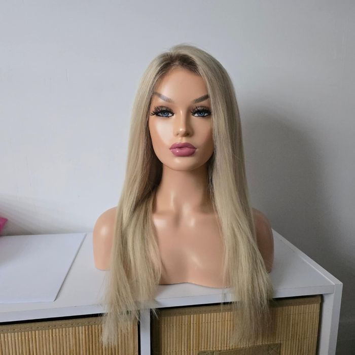 Peruka włosy naturalne europejskie jasny blond