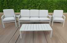 Nowy zestaw ogrodowy "Julka" trzy osobowa sofa, dwa fotele, stolik.