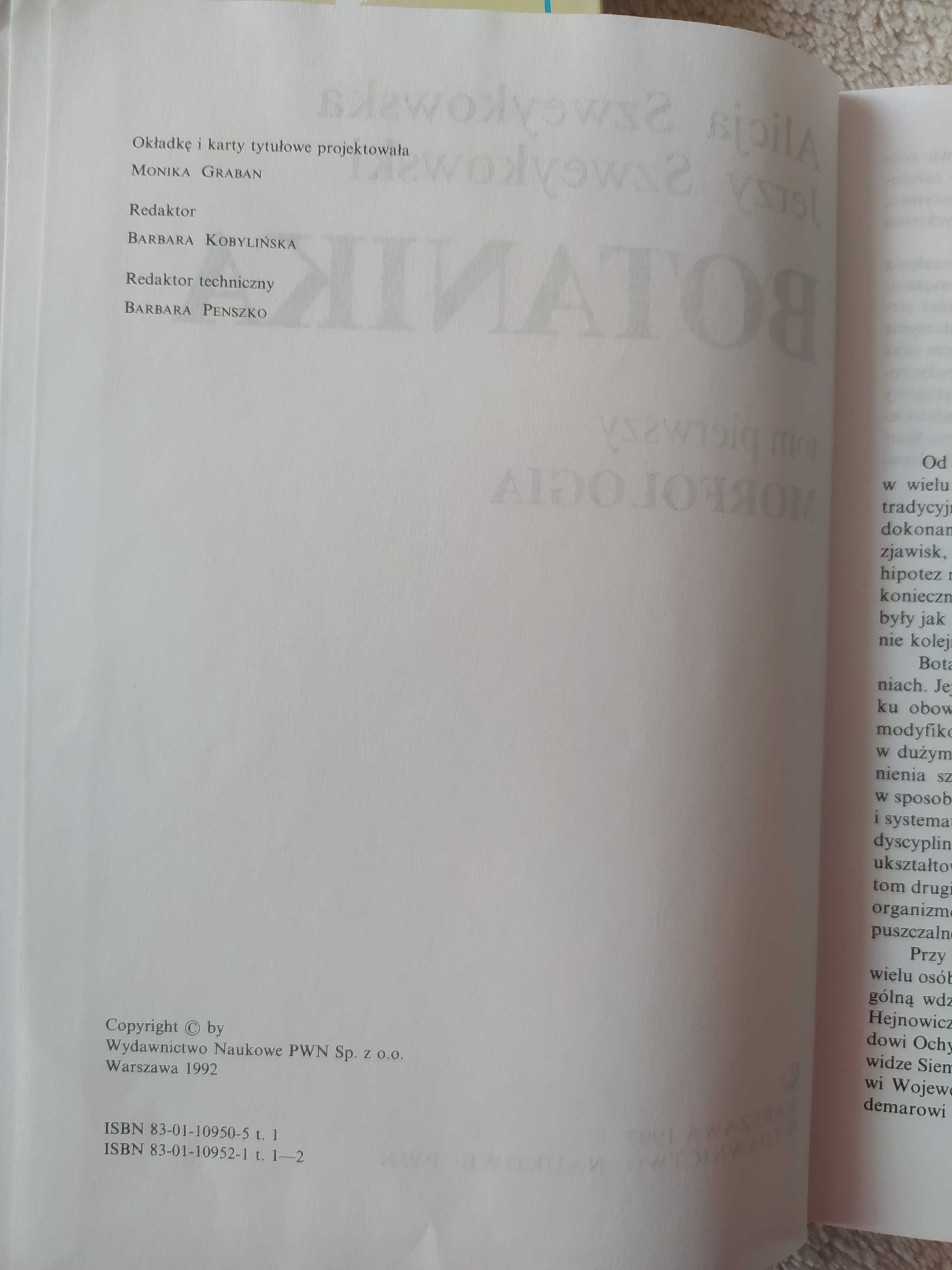 Botanika Systematyka i Morfologia, dwie części