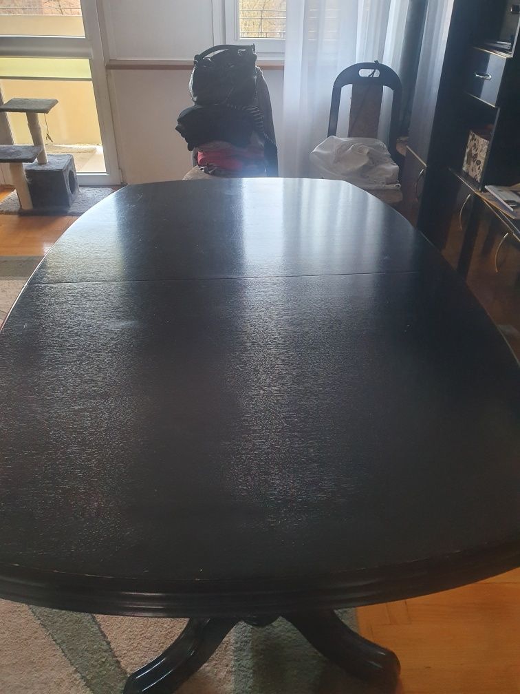 Stół drewniany rozkładany czarny
