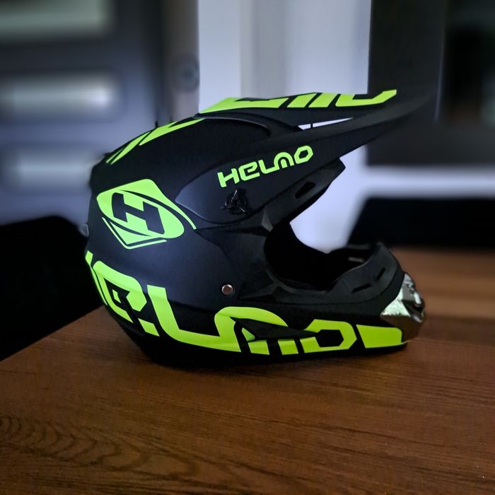 Kask Fullface Czarno-żółty matowy