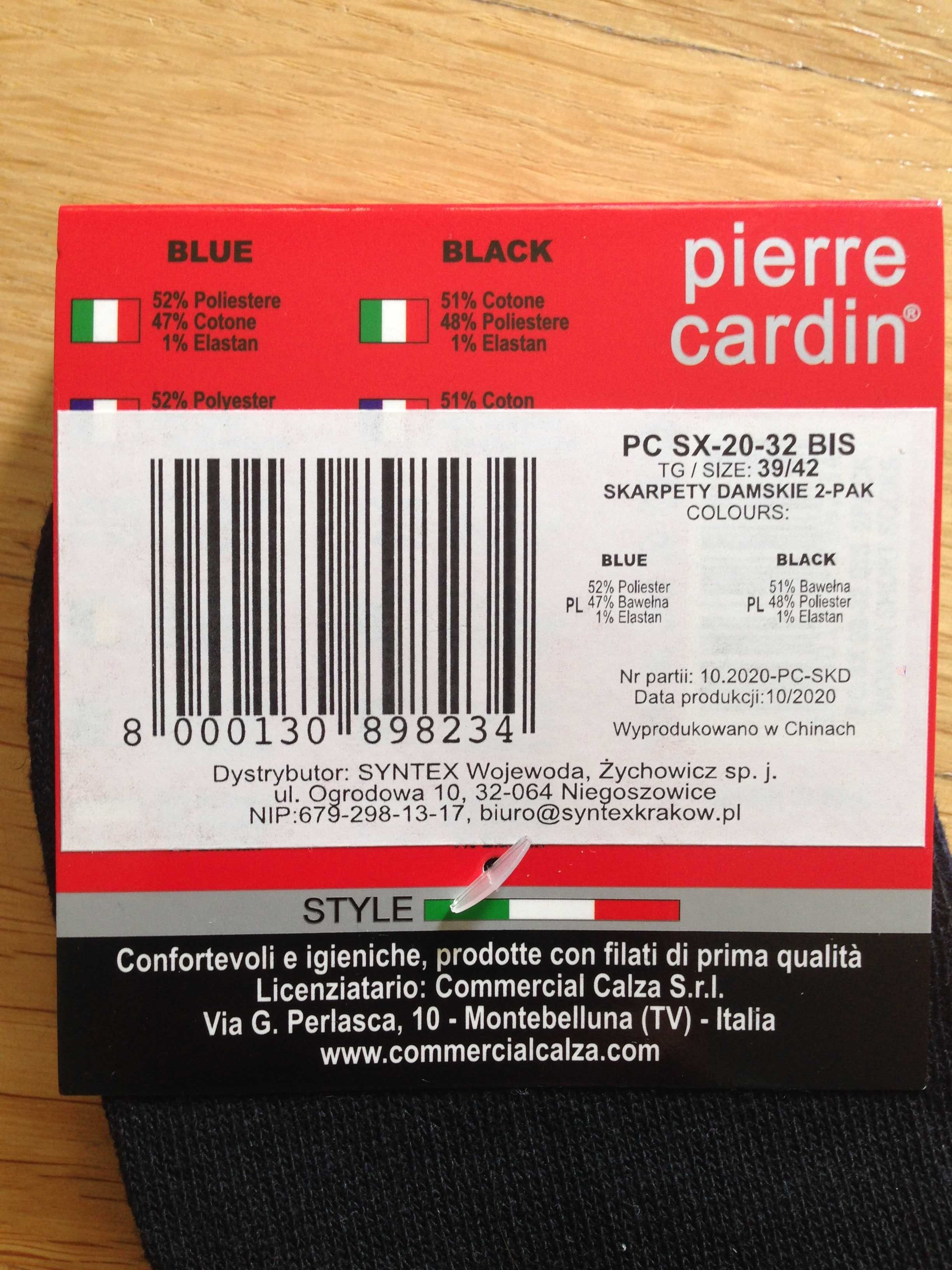 Dwie pary nowych skarpetek Pierre Cardin rozmiar 39 -42