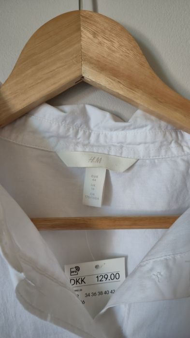 Koszula biała bawełniana oversize 44 H&M