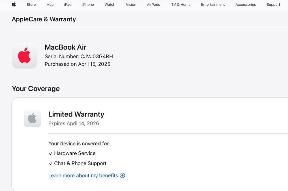 MacBook AIR 15 M4/10 CPU/ 10 GPU/ 24 ram/ 512 Midnight