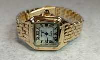 Zegarek damski złoty kwadratowy bransoleta piękny stylowy jak cartier.