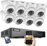 (NOVO) Kit 8 Câmaras DOME CABO - 1080P 3MP - Deteção Movimento - APP