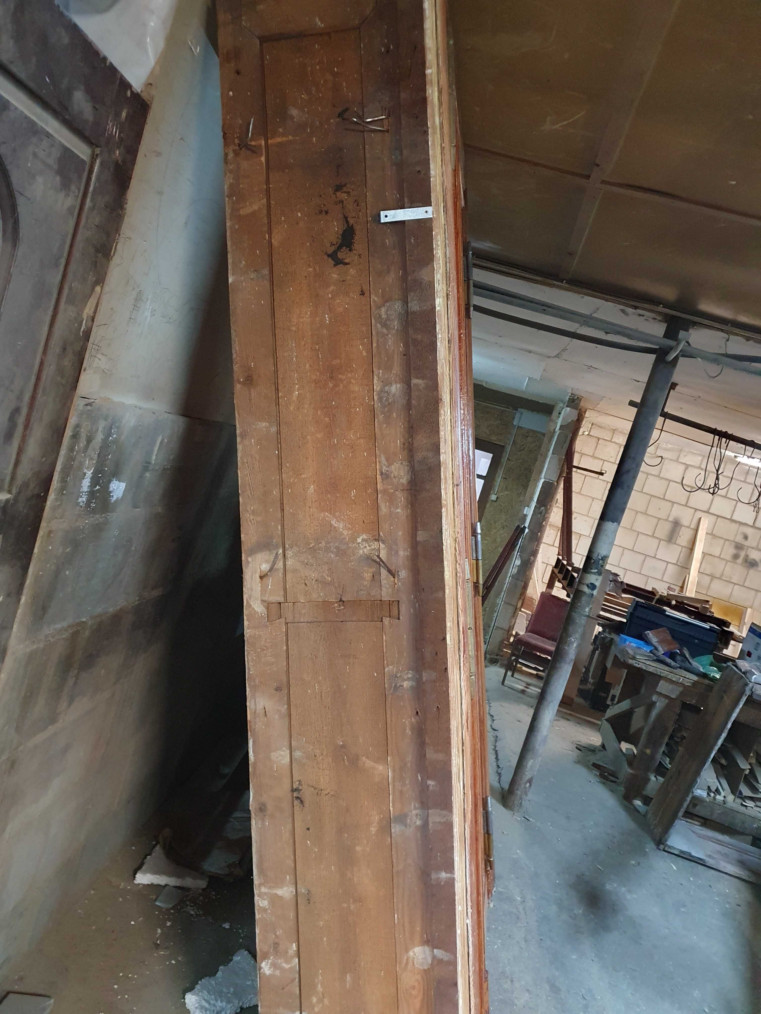 DRZWI Wewnętrzne Drewniane Zabytkowe Dwuskrzydłowe 137x250cm