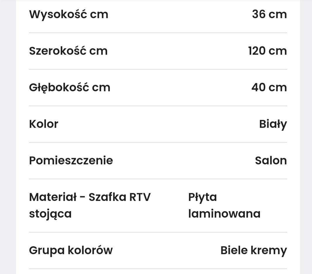 Szafka biała pod TV