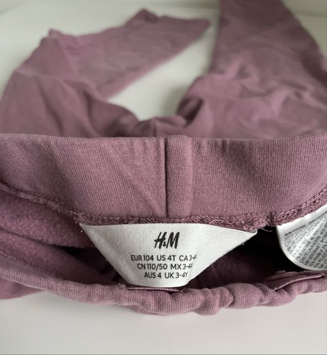 Spodnie ocieplane serduszka H&M rozm.104