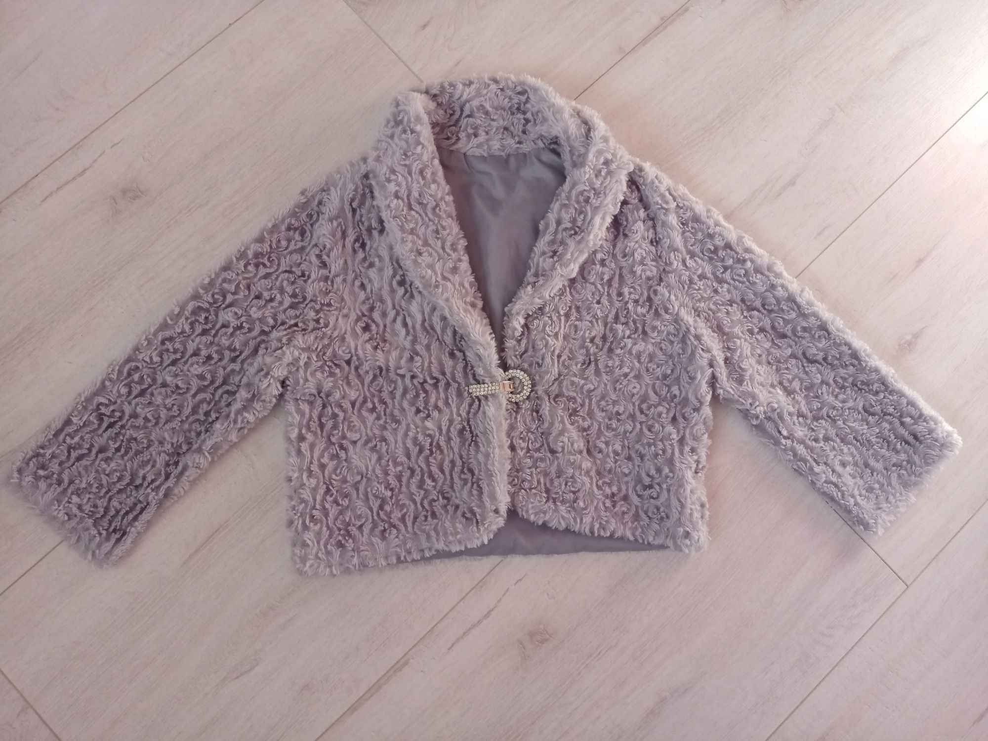Bolerko 140 146 dziewczęce balik sweterek rozpinany koronka H&M C&A