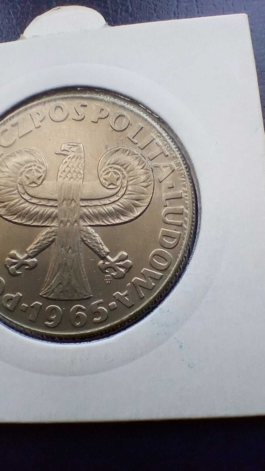 Stare monety 10 złotych 1965 Kolumna PRL stan menniczy