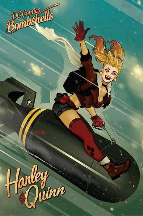 Dc Comics Bombshells Harley Quinn Plakat komiksowy vintage 61x91,5 cm