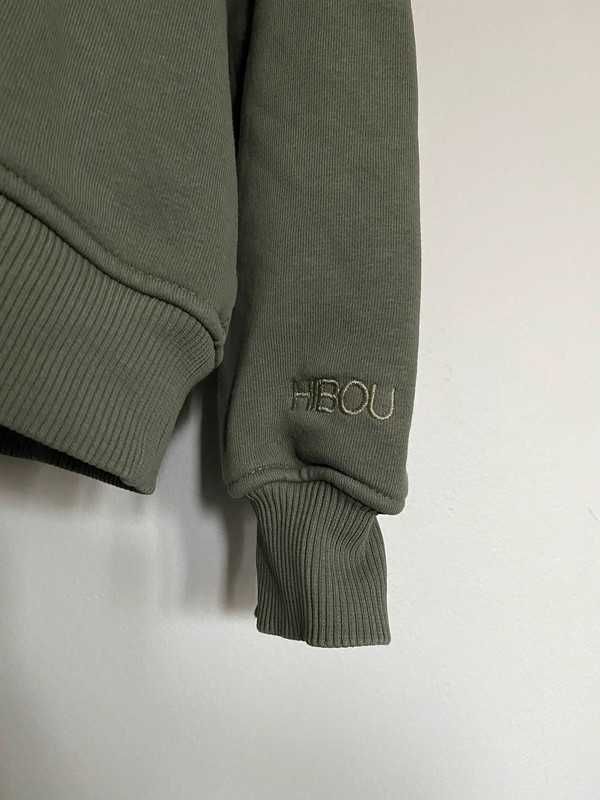Hibou bluza z kapturem oversize oliwkowa khaki bawełna