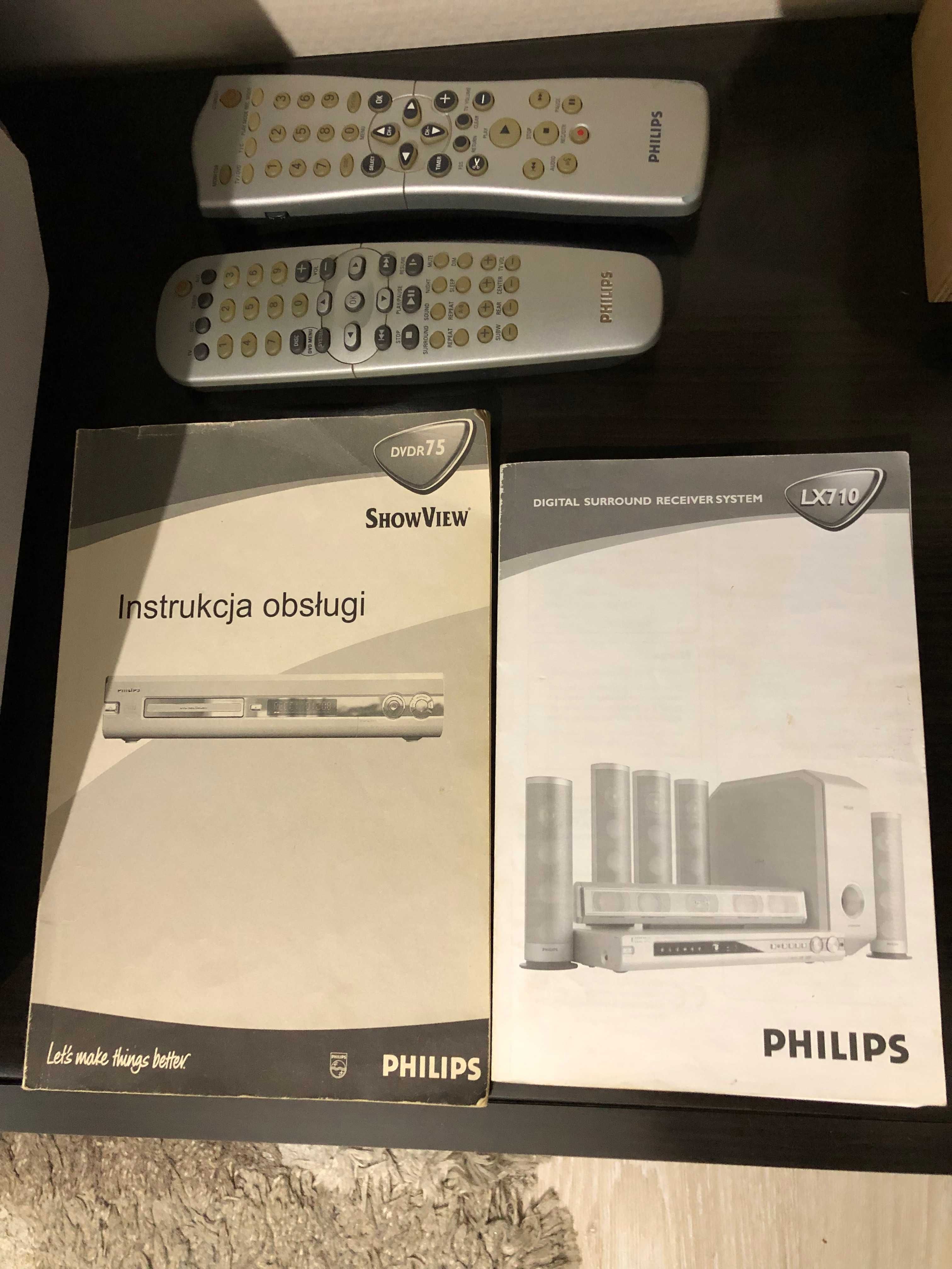 Kino domowe Philips LX 710 + odtwarzacz z nagrywarką DVDR 75