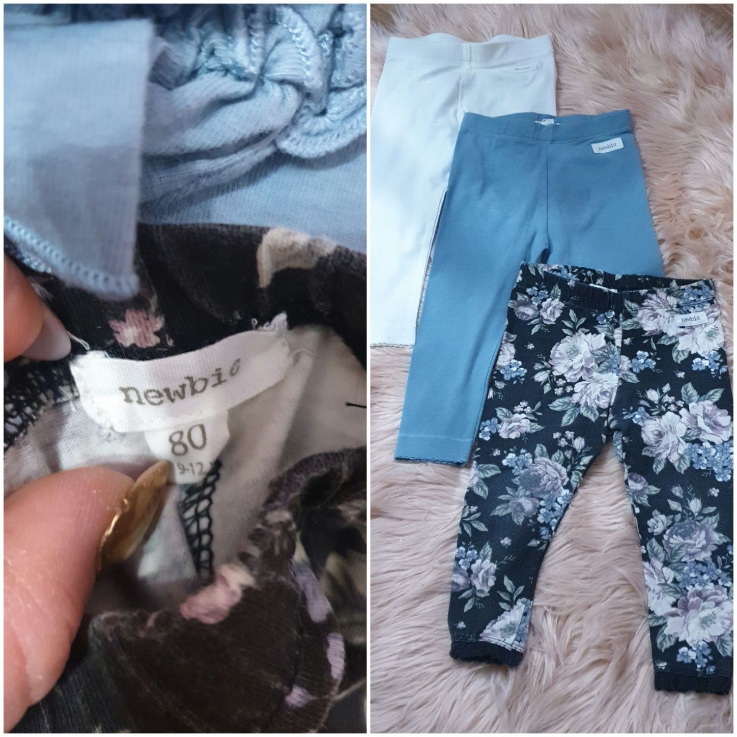 3x leginsy roz.80 NEWBIE bluza NEWBIE roz.74