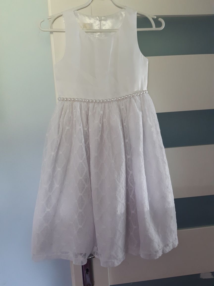 Sukienka biała koronkowa 122/128 american princess 7 komunia wesele