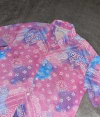 Koszula męska różowo-niebieska Bershka rozmiar XS (34)