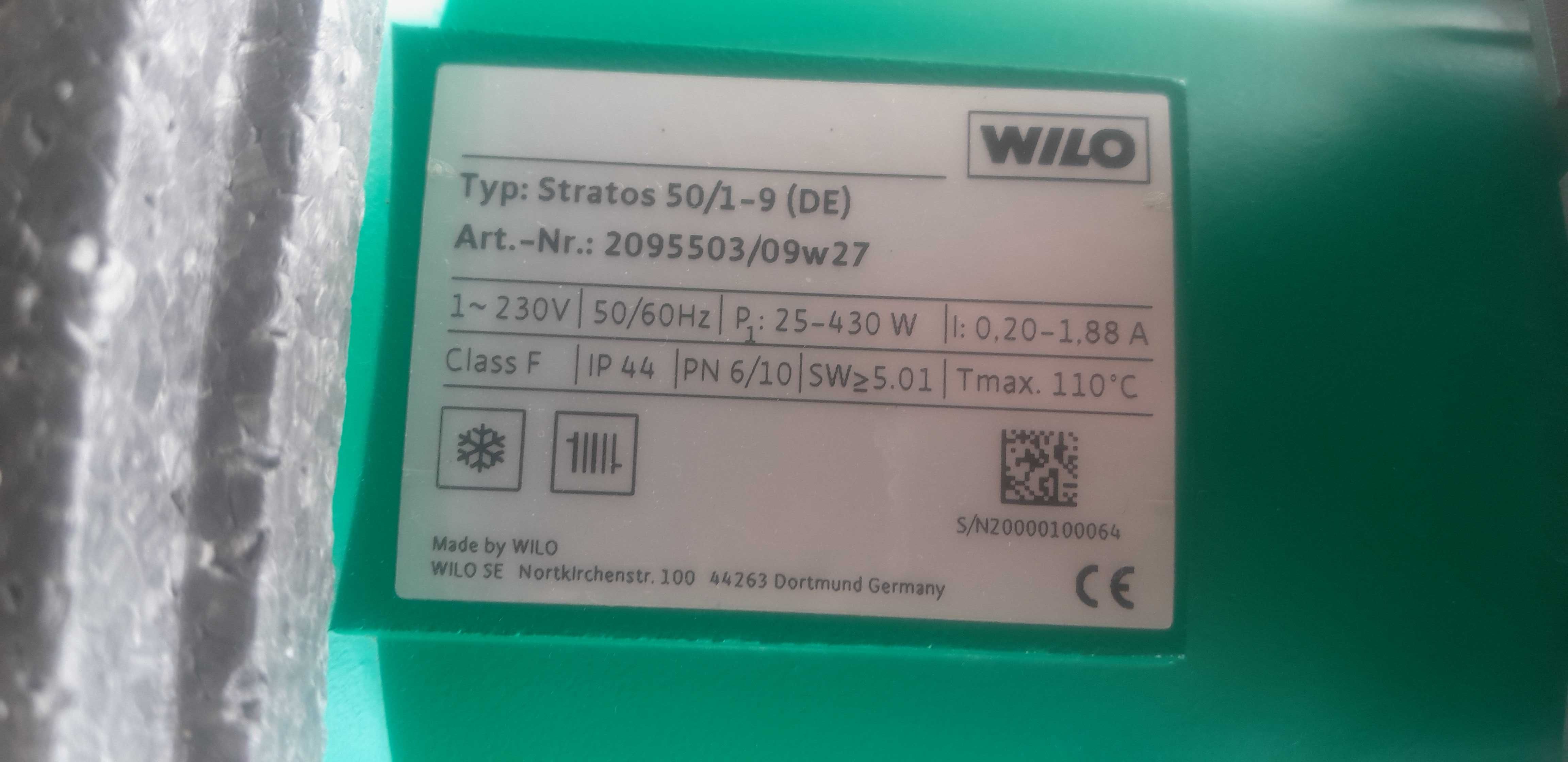 Pompa obiegowa , cyrkulacyjna WILO STRATOS 50/1-9