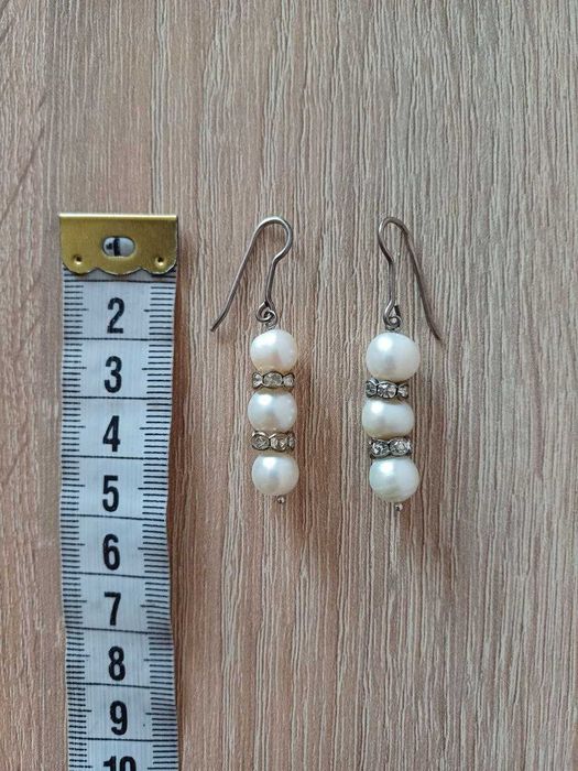 Жемчуг перли натуральний буси сережки
