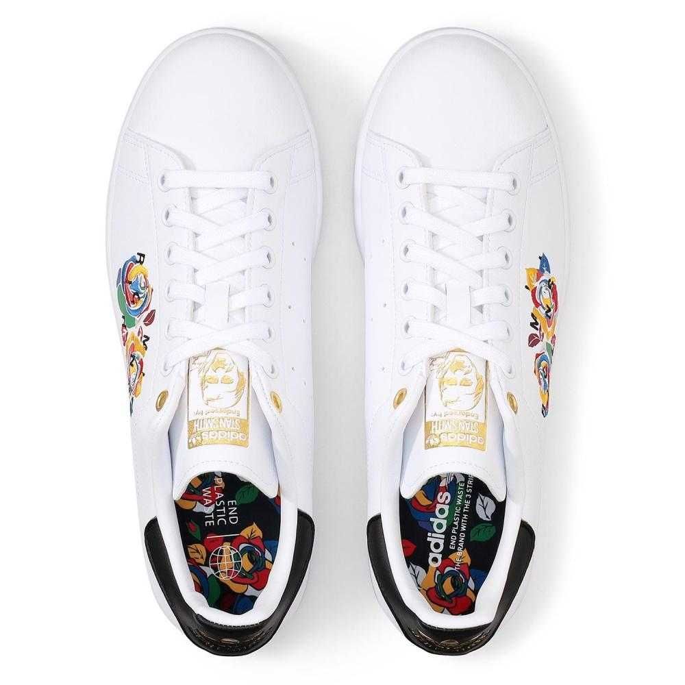 Buty Damskie Adidas Stan Smith 42,5 43 Boho Kwiaty Białe Sneakersy GW0