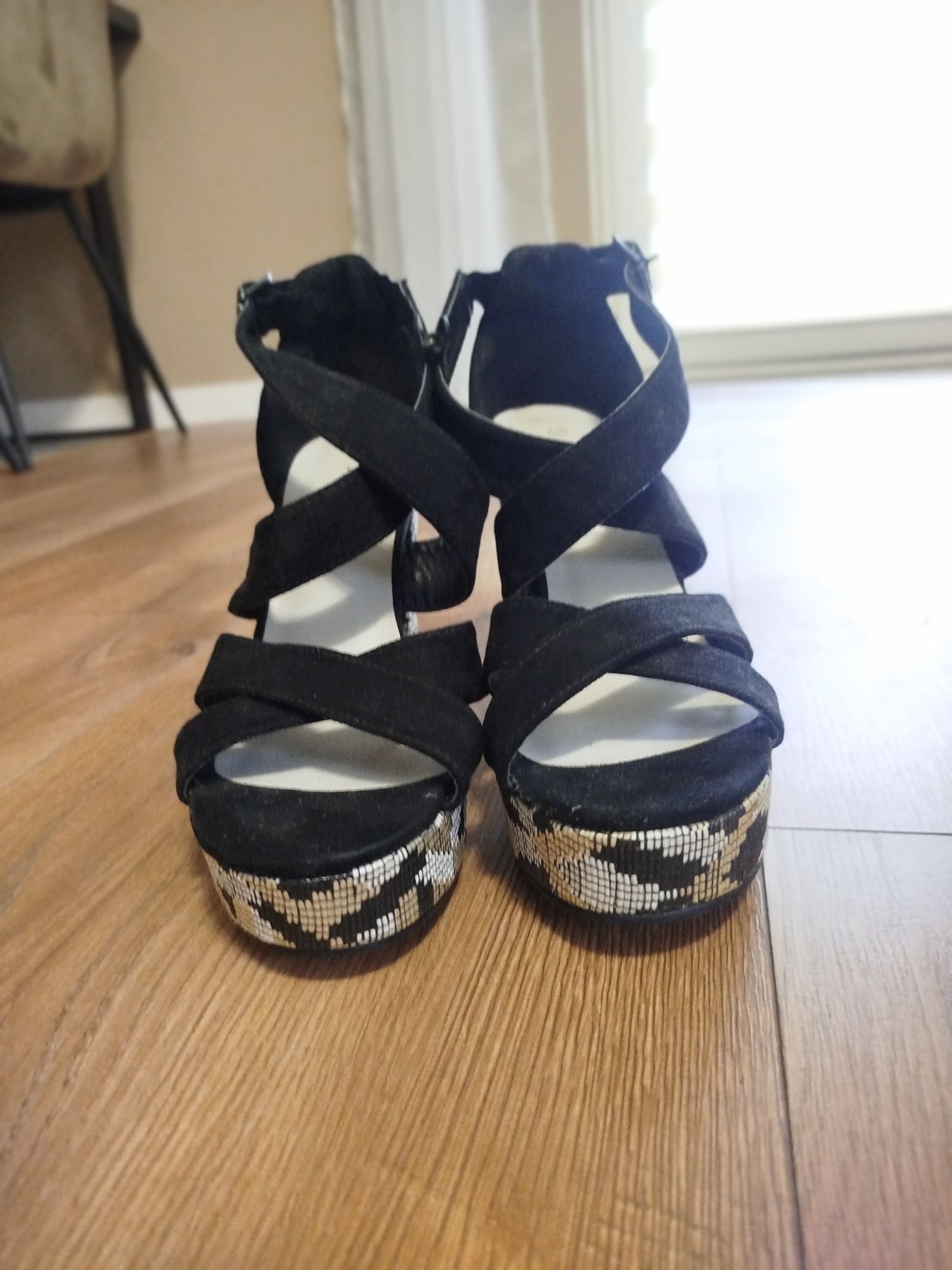 Buty na obcasie sandały kobieta wiosna lato odkryte palce