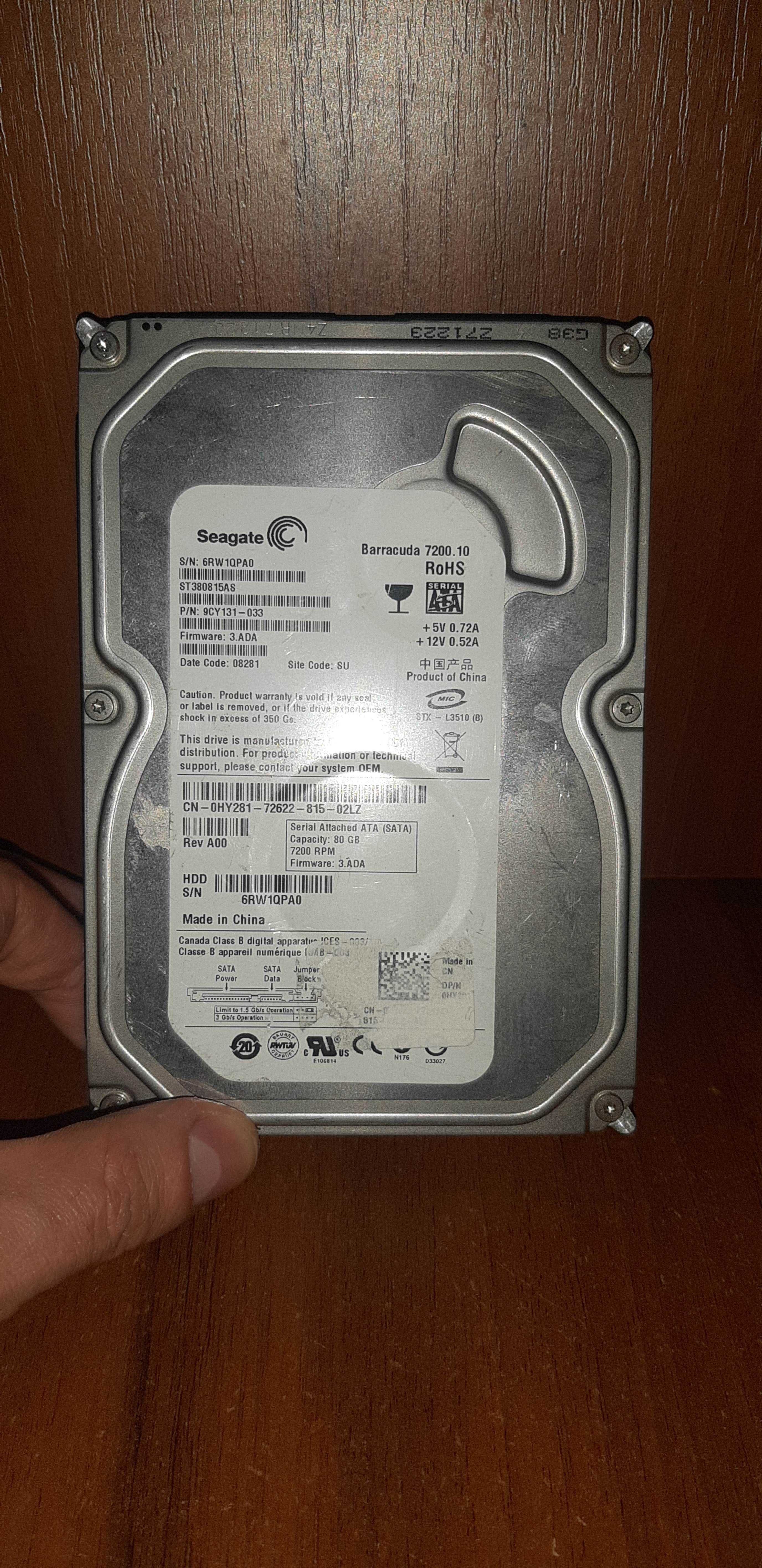 Seagate 80GB 7.2K 3.5 SATA 3G Жесткий диск для ПК