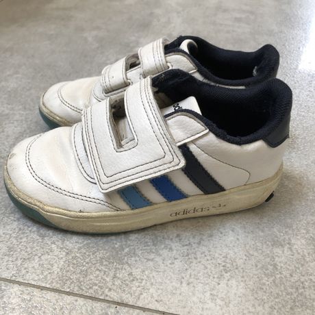 Buty Adidas 25 15,5 cm sportowe dziecięce białe na rzep skórzane