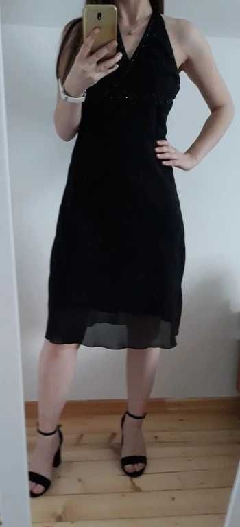 Czarna midi sukienka na lato z wiązaniem Vero Moda XS 34