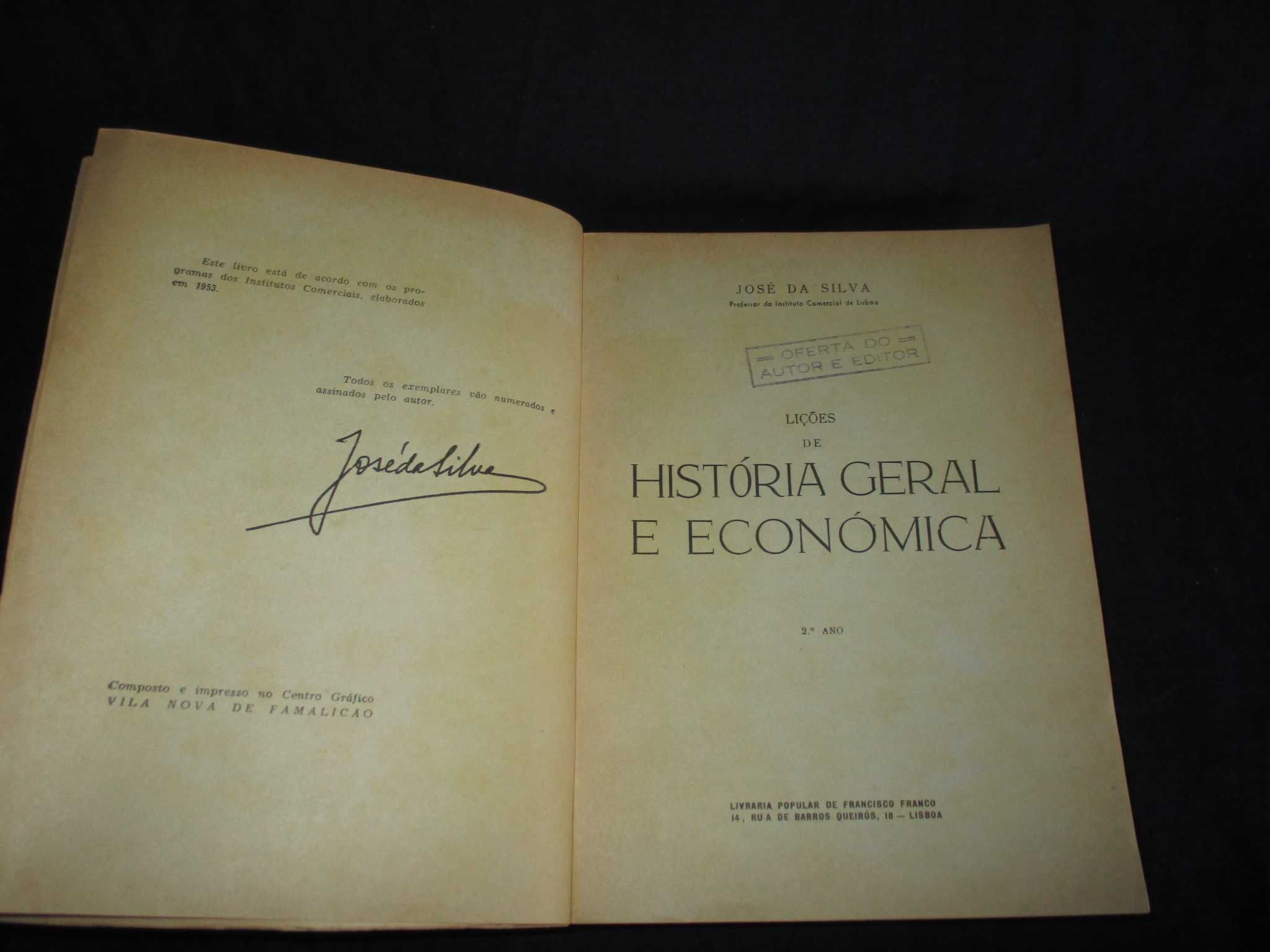 Livros Lições de História Geral e Económica José da Silva