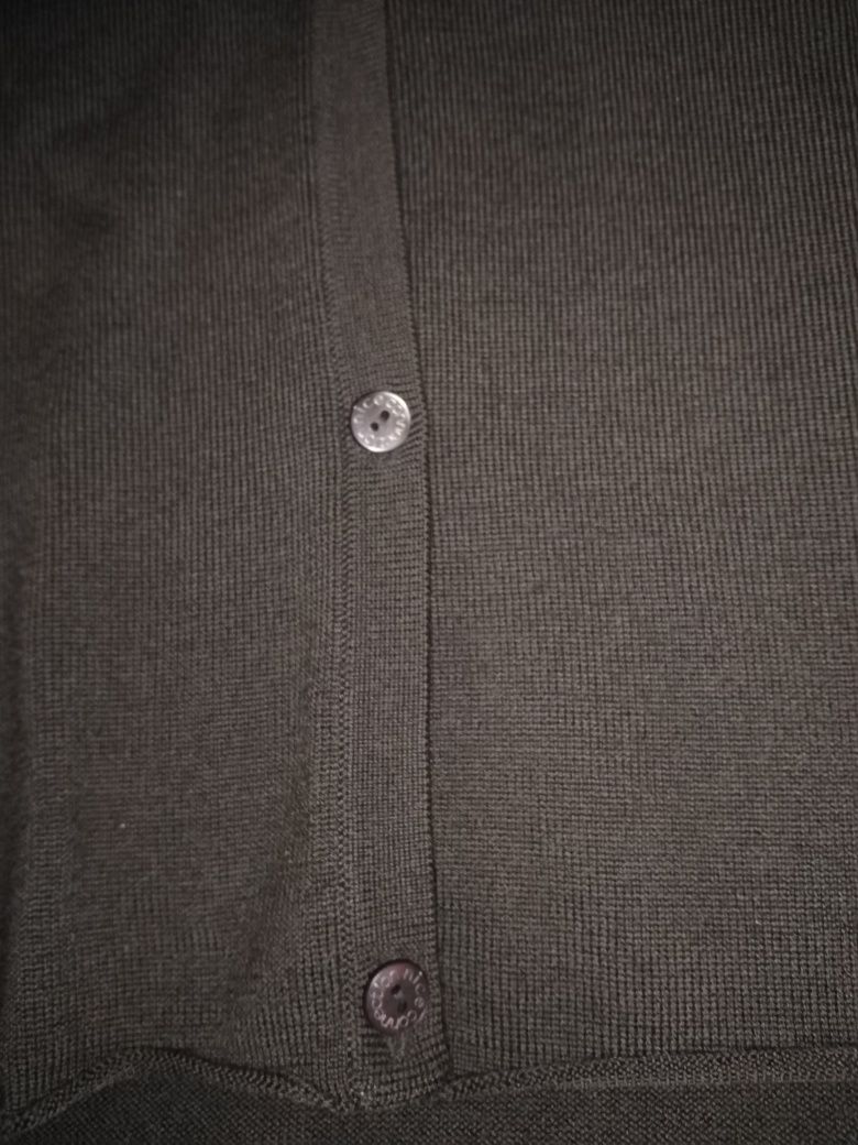 Sweter rozpinany 100% wirgin wool wełna khaki Ciemny zielony 44 xxl
