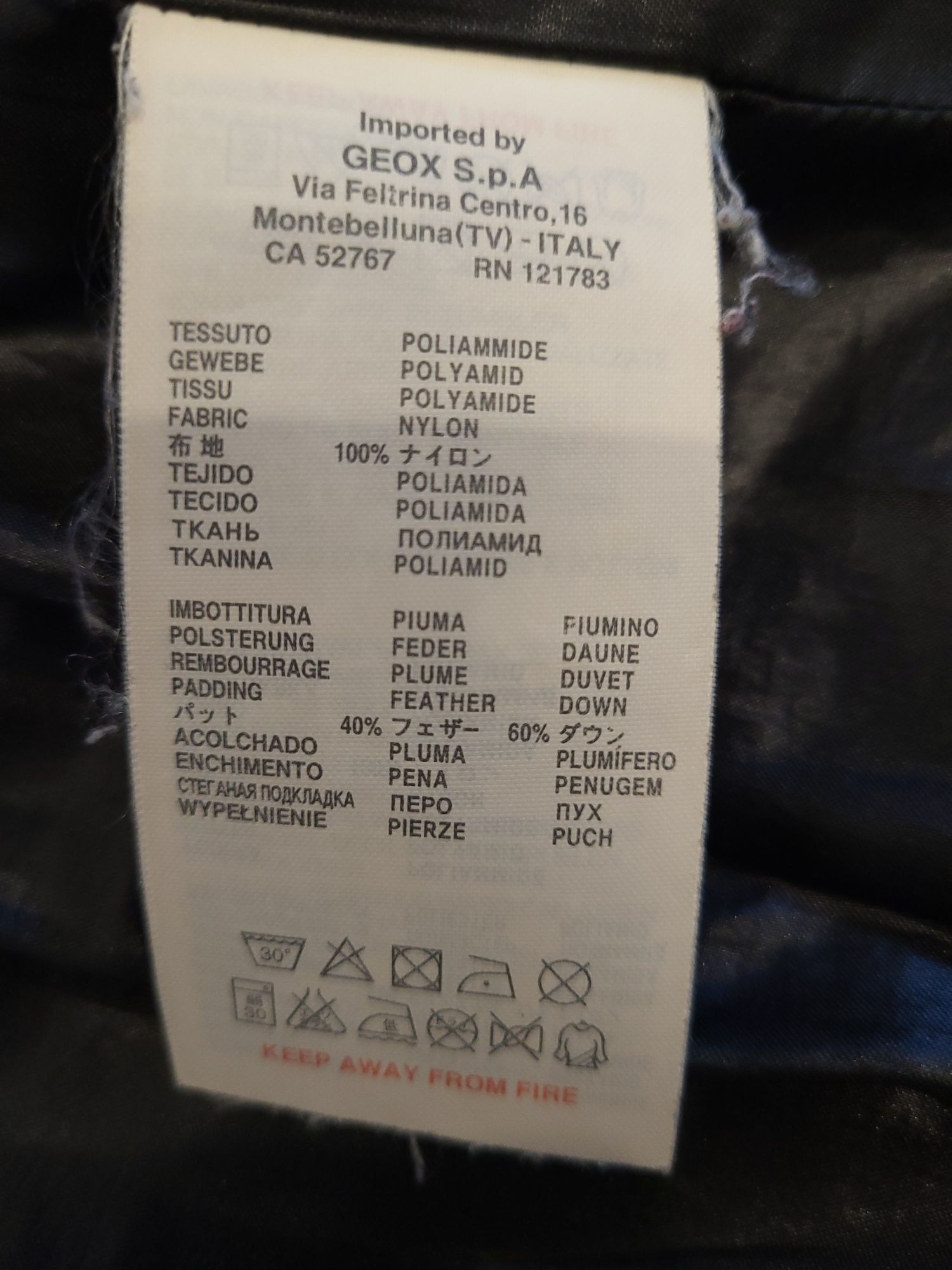 Geox respira M L 50 kurtka zimowa pierze puch oryginalna