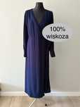 Granatowa sukienka kopertowa Massimo Dutti, 100% wiskoza, rozmiar 40