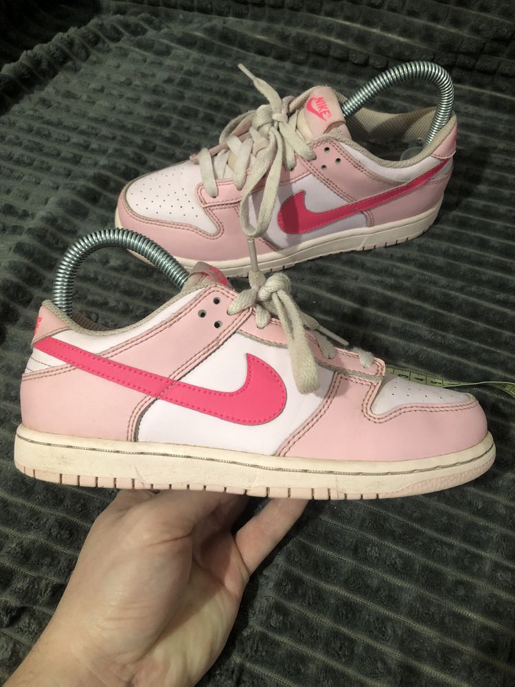 NIKE DUNK Low (35) 22-22.5см Triple Pink кеды кроссовки женские детски