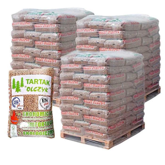 Pellet drzewny Olczyk  paleta 1050kg 70 worków DINplus / Enplus A1 6mm