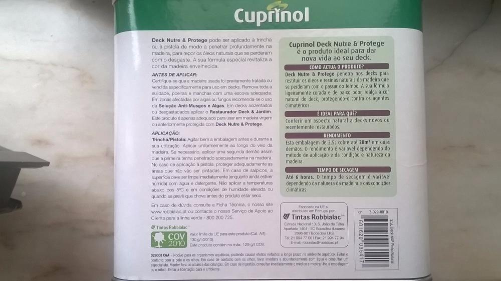 Cuprinol Deck Nutre e Protege - Pinho - SELADO