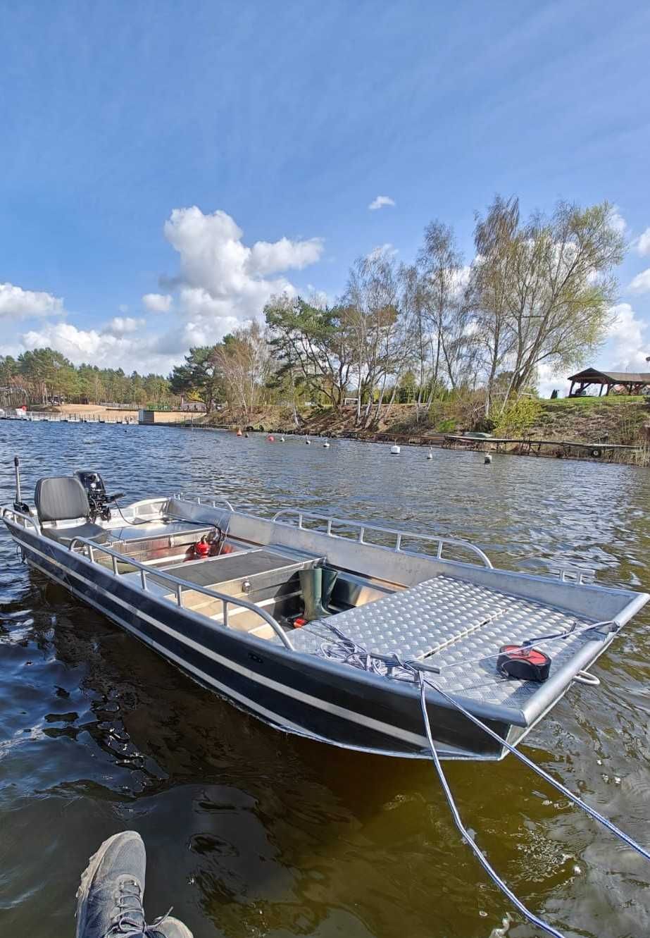 Łódź aluminiowa EX 410, łódź robocza, łodka dla nurków.