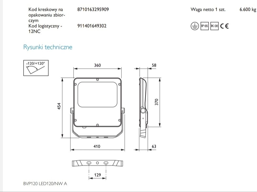 Philips CoreLine Tempo BVP120 LED120/NW A