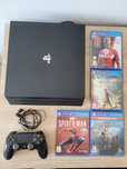 PS4 PRO z padem + gry + sluchawki