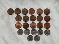 Монети США, Канада 1, 5, 10, 25 1950, 1964, 1966, 1969, 1971