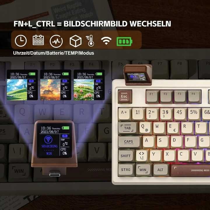 Klawiatura mecha EPOMAKER RT100 ISO Gateron Yellow Switch NIEMIECKA
