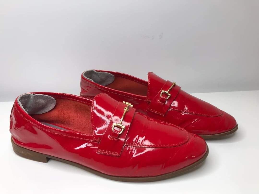 Mokasyny lakierowane TopShop  Rozmiar 37 Czerwone