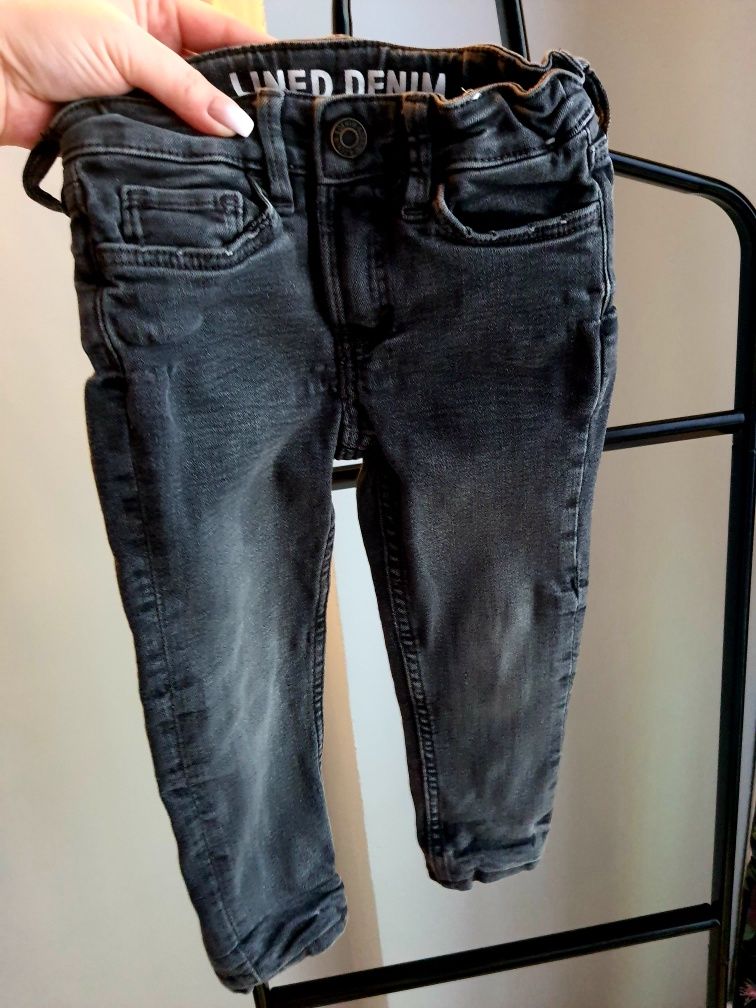 Spodnie jeansowe jeansy skinny, ocieplane Denim 98cm 2-3 lata