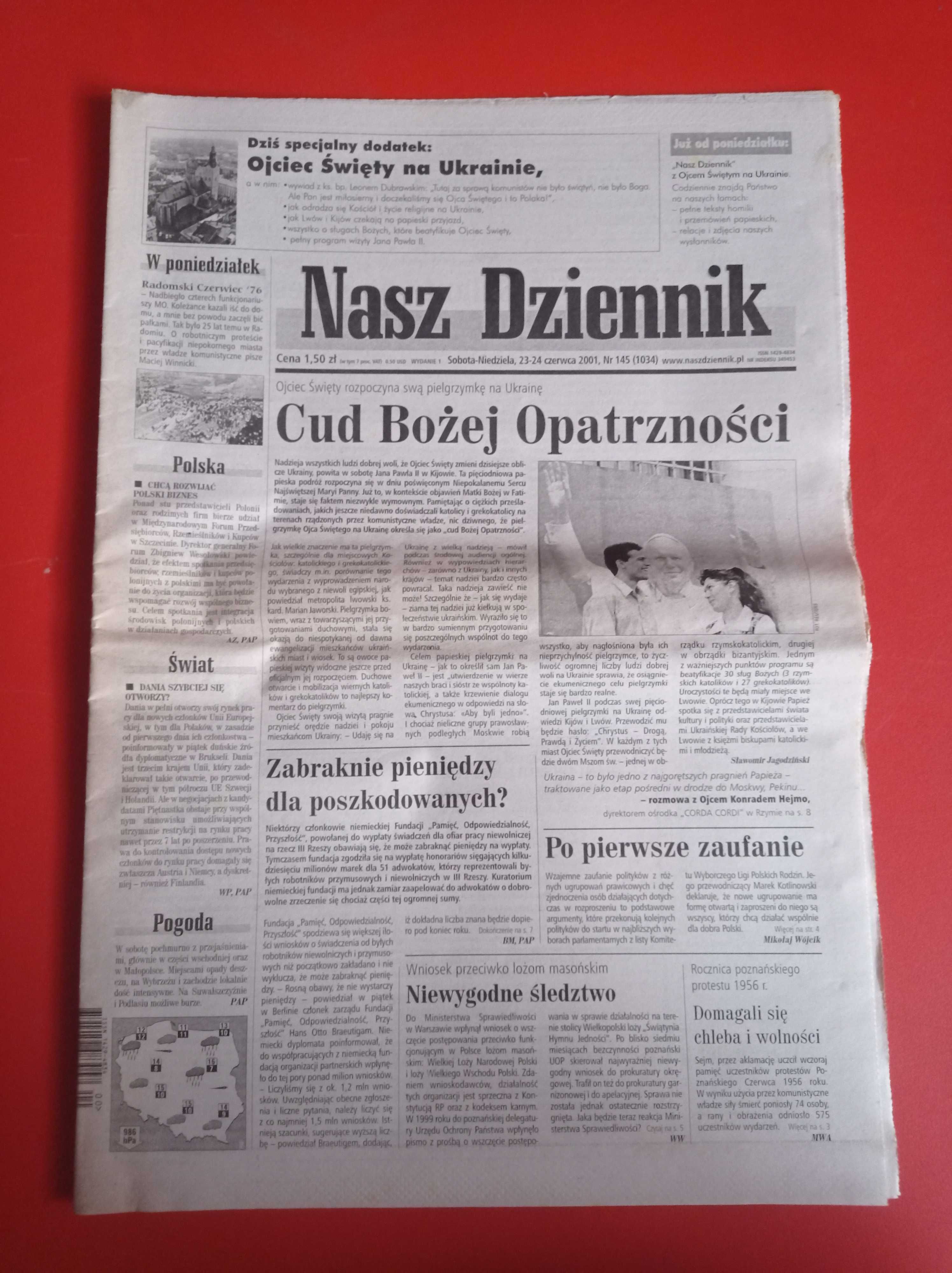 Nasz Dziennik, nr 145/2001, 23-24 czerwca 2001