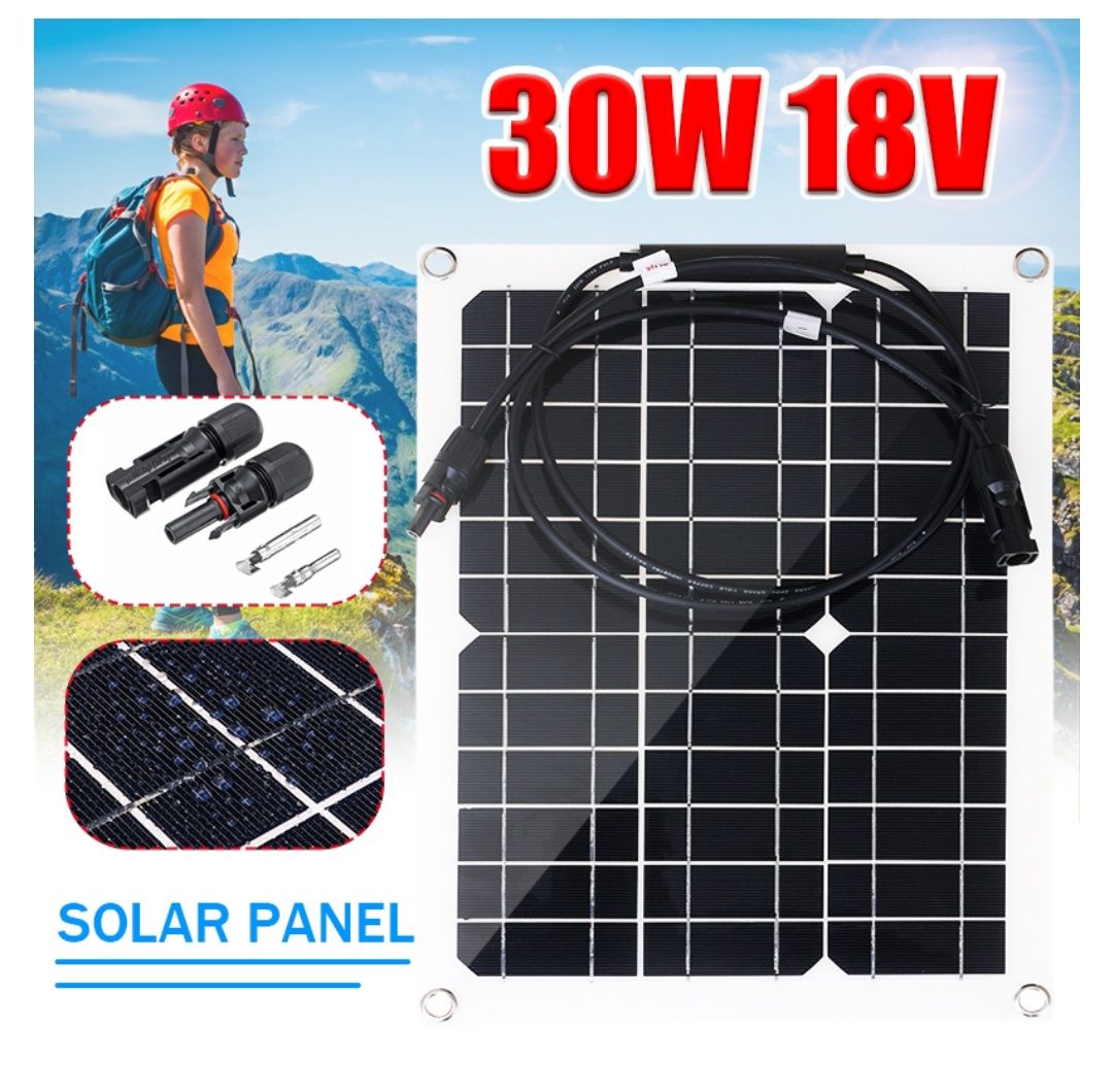 Painel solar monocristalino 30w 18v NOVO